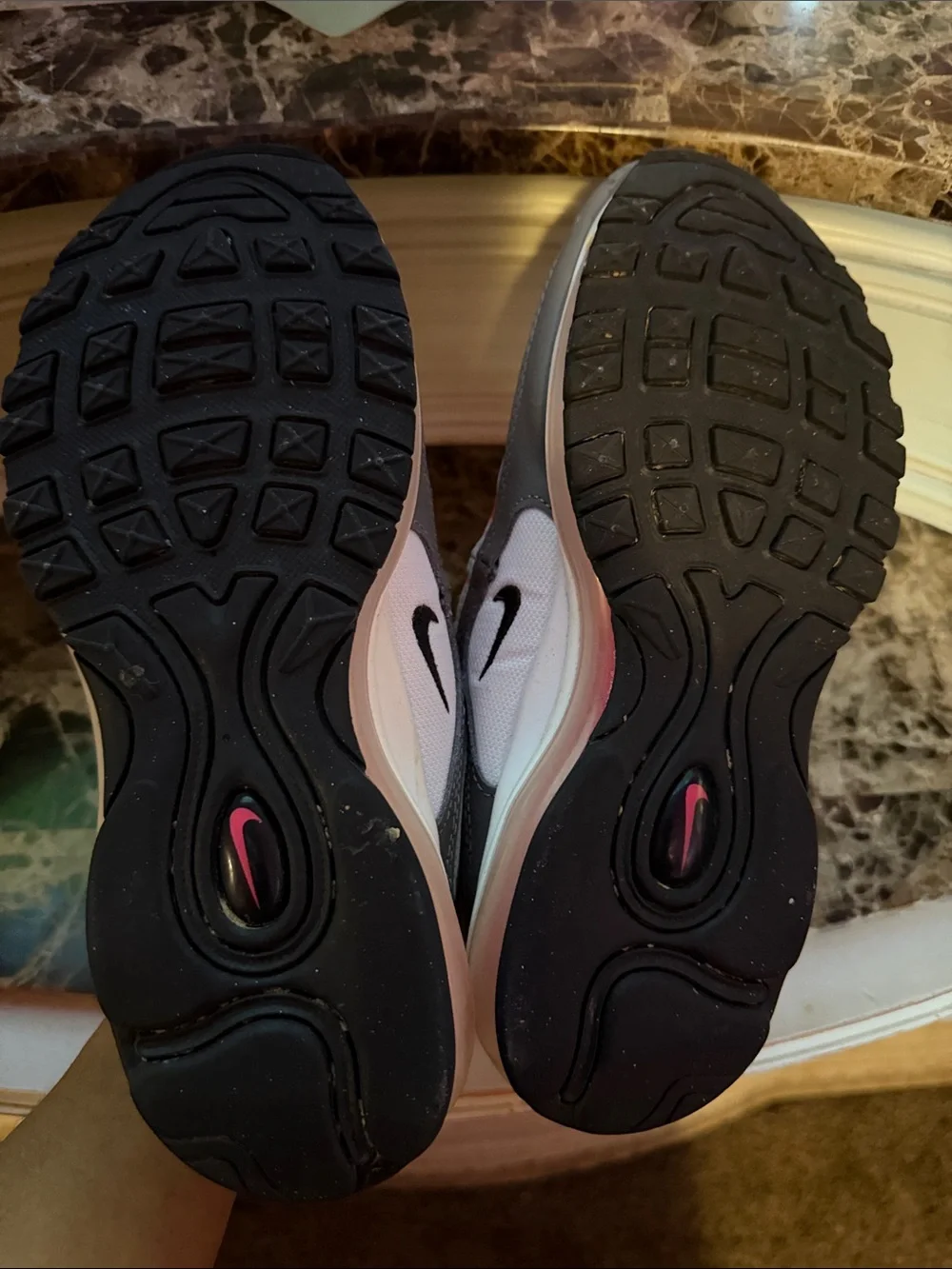 Nike Kids White, Gray, and Pink Wave Sneakers